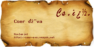 Cser Éva névjegykártya